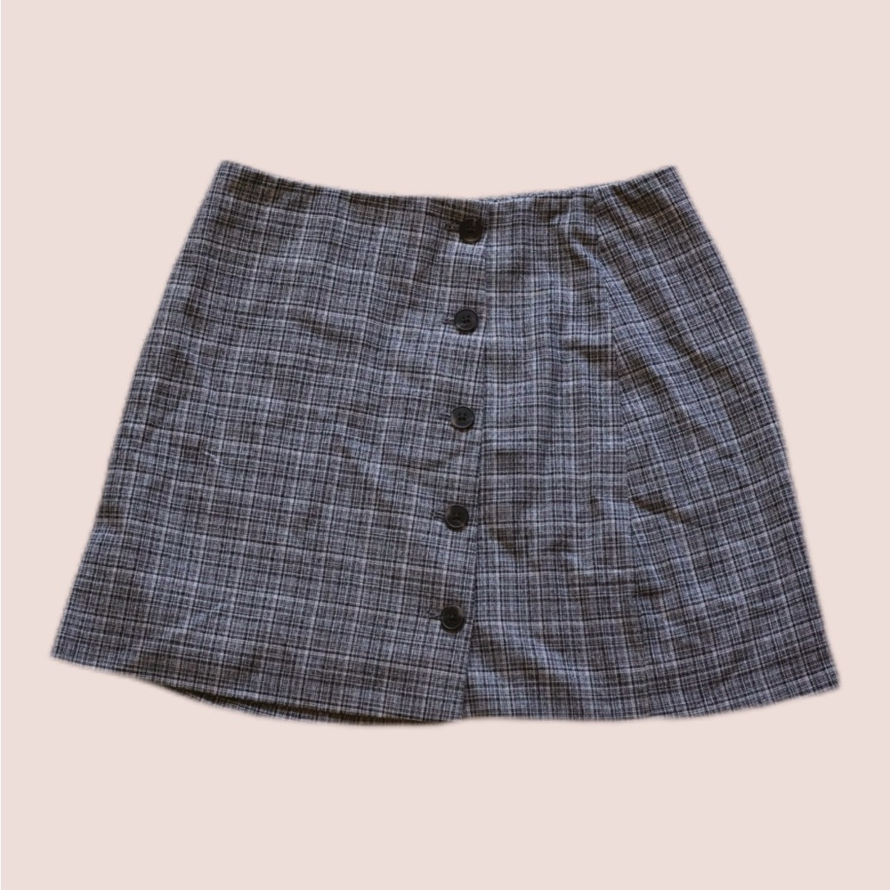 Sunday Best Black and Gray Plaid Mini Skirt